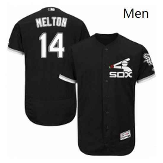 Mens Majestic Chicago White Sox 14 Bill Melton Authentic Black Alternate Home Cool Base MLB Jersey